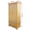 Wardrobe with 1 Drawer 90x52x183 cm Solid Oak Wood