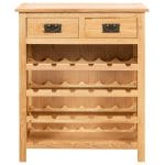 Wine Cabinet 72x32x90 cm Solid Oak Wood 2