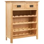 Wine Cabinet 72x32x90 cm Solid Oak Wood 3