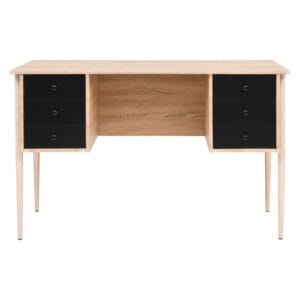 Writing Desk with Drawers 120x55x76 cm Oak and Black