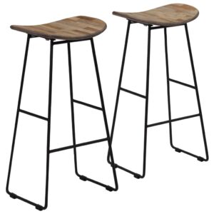 Bar Chairs 2 pcs Reclaimed Teak 41x30x74 cm
