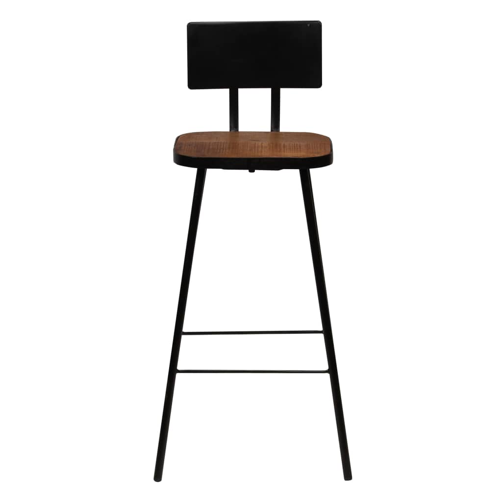Bar Chairs 2 pcs Solid Reclaimed Wood Dark Brown