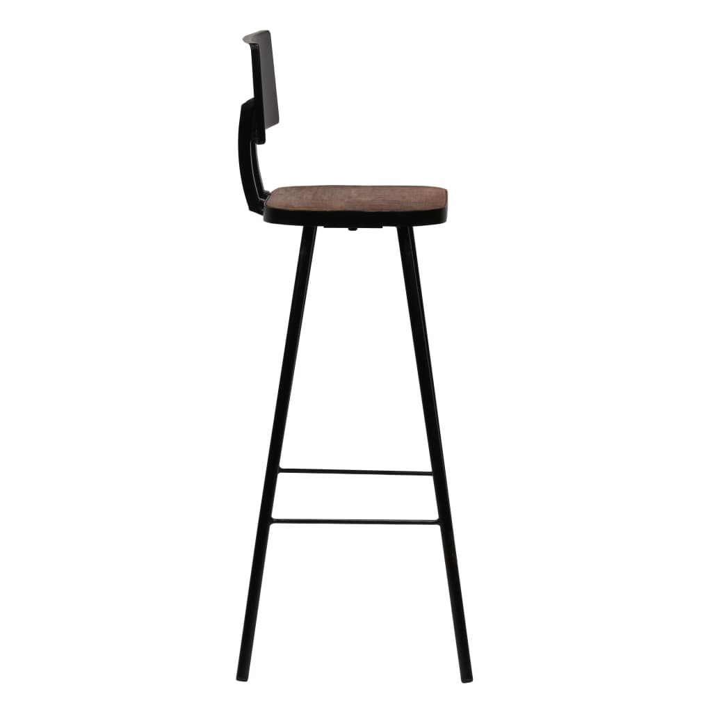 Bar Chairs 2 pcs Solid Reclaimed Wood Dark Brown