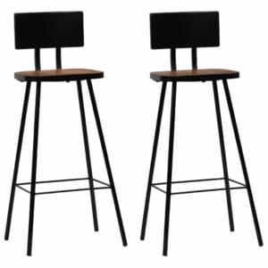 Bar Chairs 2 pcs Solid Reclaimed Wood Dark Brown