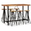 Bar Set 7 Pieces Solid Sheesham and Reclaimed Wood