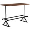 Bar Table Solid Reclaimed Wood Dark Brown 150x70x107 cm