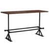 Bar Table Solid Reclaimed Wood Dark Brown 180x70x107 cm