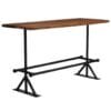 Bar Table Solid Reclaimed Wood Dark Brown 180x70x107 cm