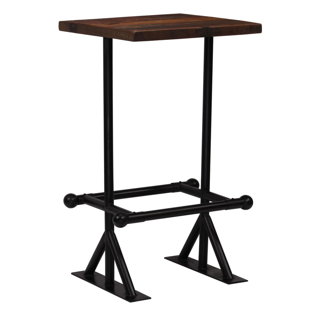 Bar Table Solid Reclaimed Wood Dark Brown 60x60x107 cm