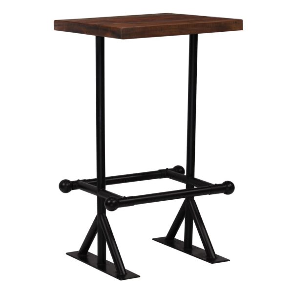 Bar Table Solid Reclaimed Wood Dark Brown 60x60x107 cm