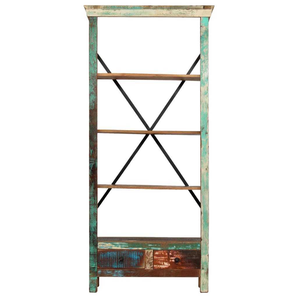 Bookcase Solid Reclaimed Wood 80x35x180 cm