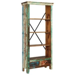 Bookcase Solid Reclaimed Wood 80x35x180 cm