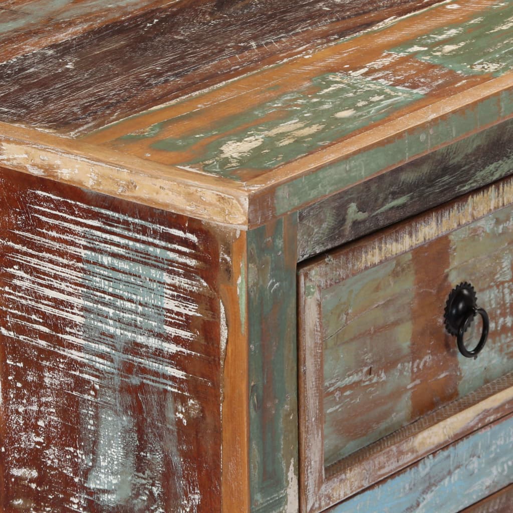 Chest of Drawers 130x40x80 cm Solid Reclaimed Wood