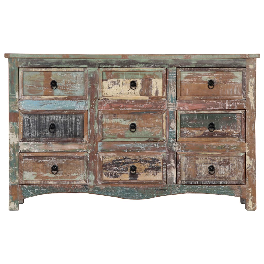 Chest of Drawers 130x40x80 cm Solid Reclaimed Wood