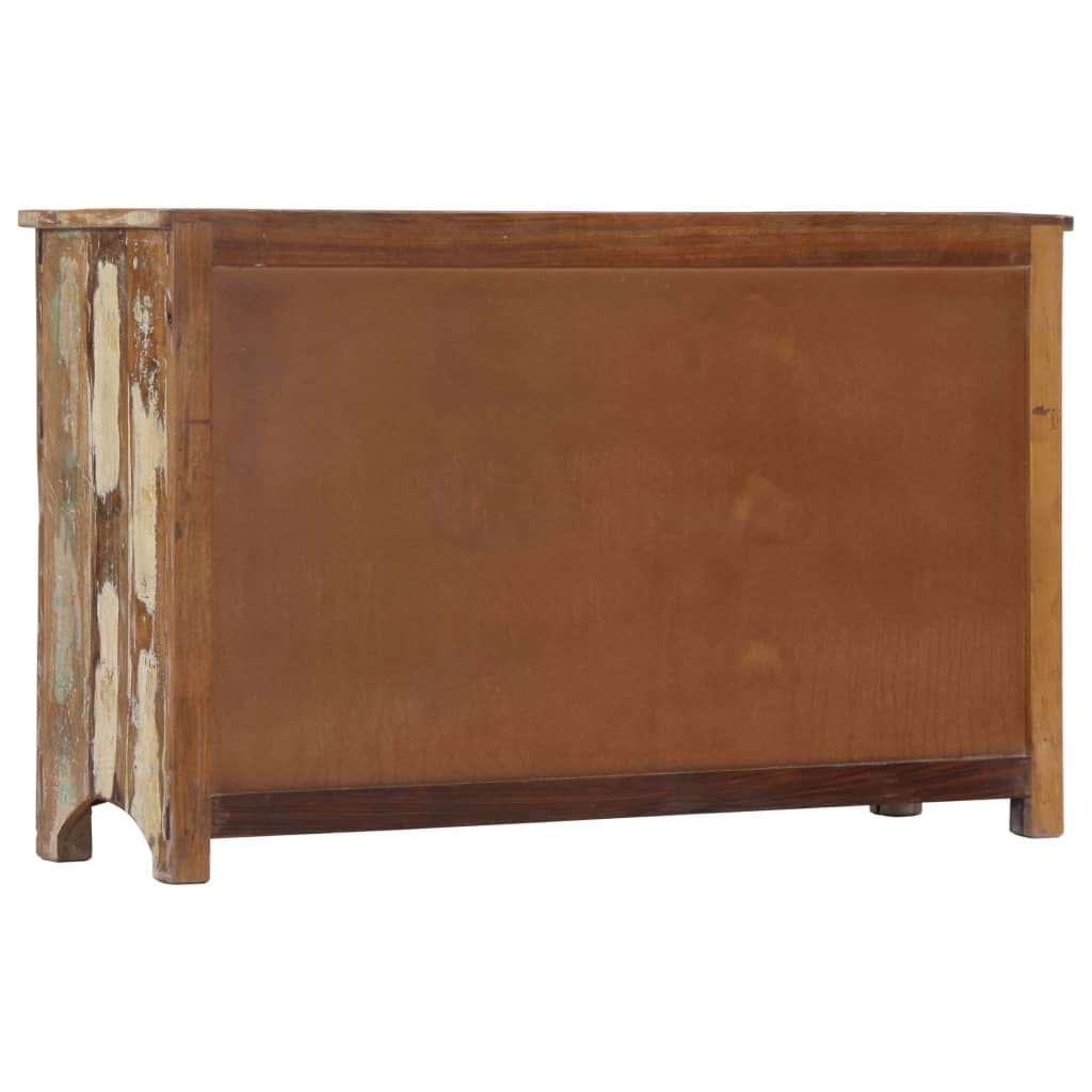 Chest of Drawers 130x40x80 cm Solid Reclaimed Wood