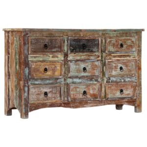 Chest of Drawers 130x40x80 cm Solid Reclaimed Wood