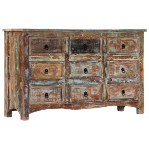 Chest of Drawers 130x40x80 cm Solid Reclaimed Wood