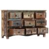 Chest of Drawers 130x40x80 cm Solid Reclaimed Wood