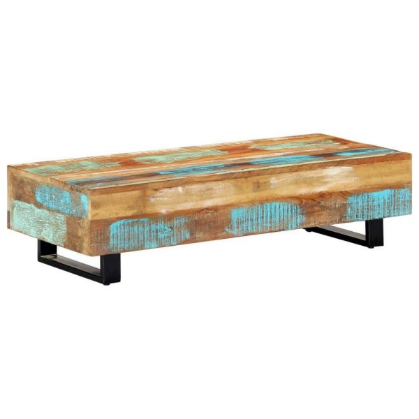 Coffee Table 120x50x30 cm Solid Reclaimed Wood and Steel
