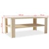 Coffee Table Chipboard 100x59x42 cm Oak