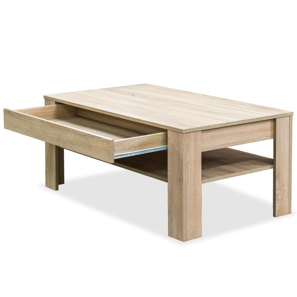 Coffee Table Chipboard 110x65x48 cm Oak