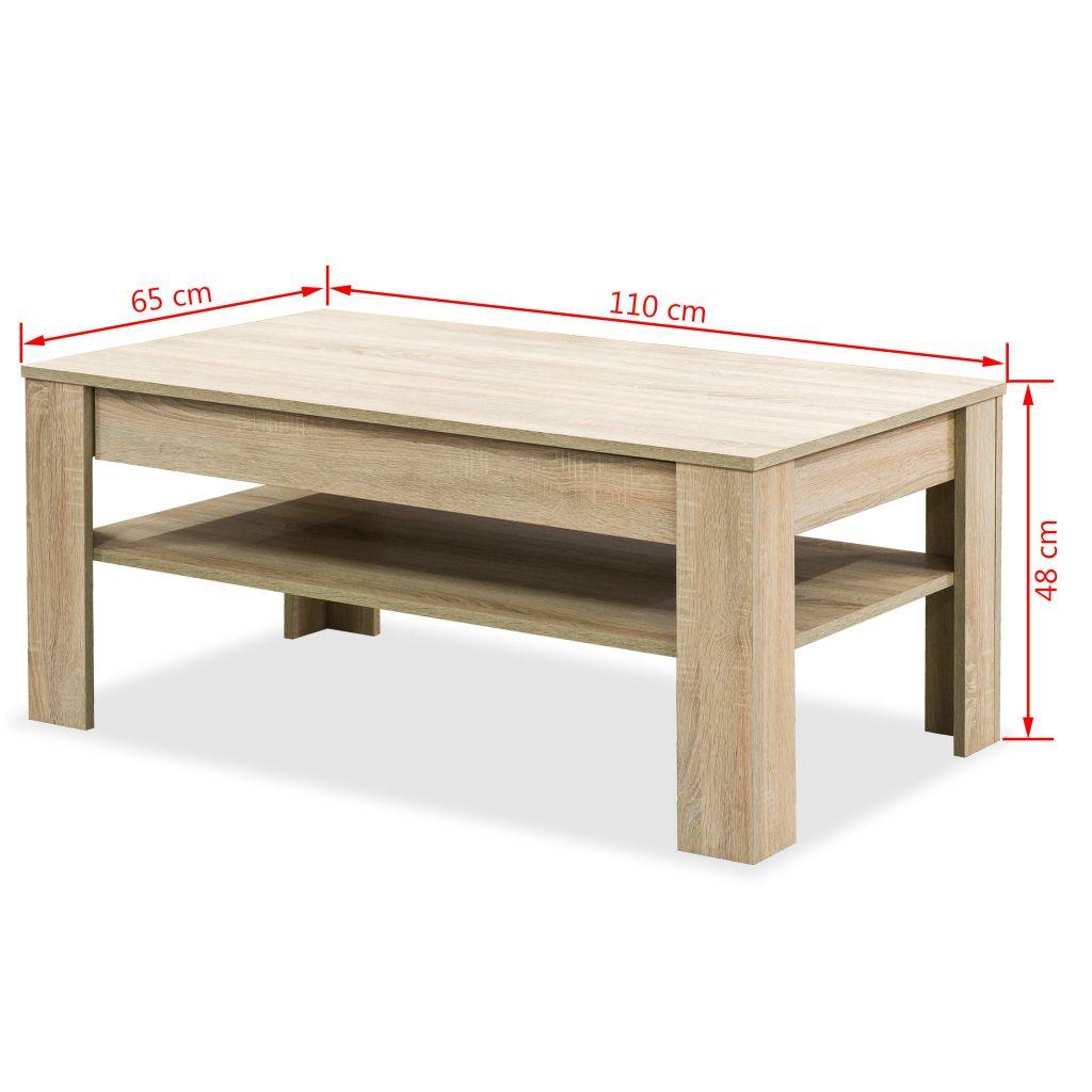 Coffee Table Chipboard 110x65x48 cm Oak