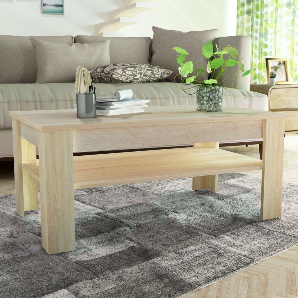Coffee Table Chipboard 110x65x48 cm Oak
