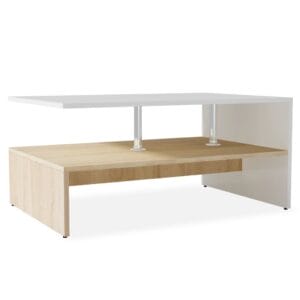Coffee Table Chipboard 90x59x42 cm Oak and White
