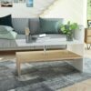 Coffee Table Chipboard 90x59x42 cm Oak and White