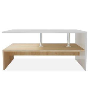 Coffee Table Chipboard 90X59X42 Cm Oak And White