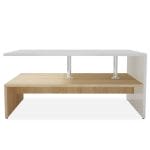 Coffee Table Chipboard 90x59x42 cm Oak and White 4