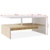 Coffee Table Chipboard 90x59x42 cm Oak and White