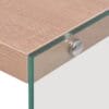 Coffee Table Glass MDF Oak Colour