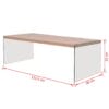 Coffee Table Glass MDF Oak Colour