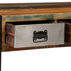 Coffee Table with 3 Drawers Solid Reclaimed Wood 100x50x35 cm