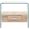 Coffee Table with Drawer 50x50x45 cm Tempered Glass