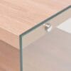 Coffee Table with Shelf Glass MDF Oak Colour