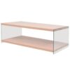 Coffee Table with Shelf Glass MDF Oak Colour