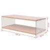 Coffee Table with Shelf Glass MDF Oak Colour