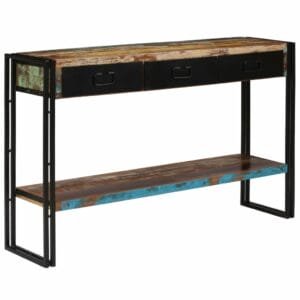 Industrial Reclaimed Wood Console Table 120x30x76cm