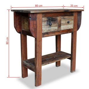 Console Table Solid Reclaimed Wood 80x35x80 cm