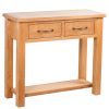 Console Table with 2 Drawers 83x30x73 cm Solid Oak Wood
