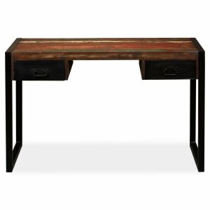 Desk with 2 Drawers Solid Reclaimed Wood 120x50x76 cm