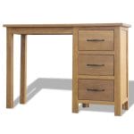 Desk with 3 Drawers 106x40x75 cm Solid Oak Wood 4