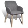 Dining Chairs 2 pcs with Oak Frame Fabric