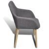 Dining Chairs 2 pcs with Oak Frame Fabric