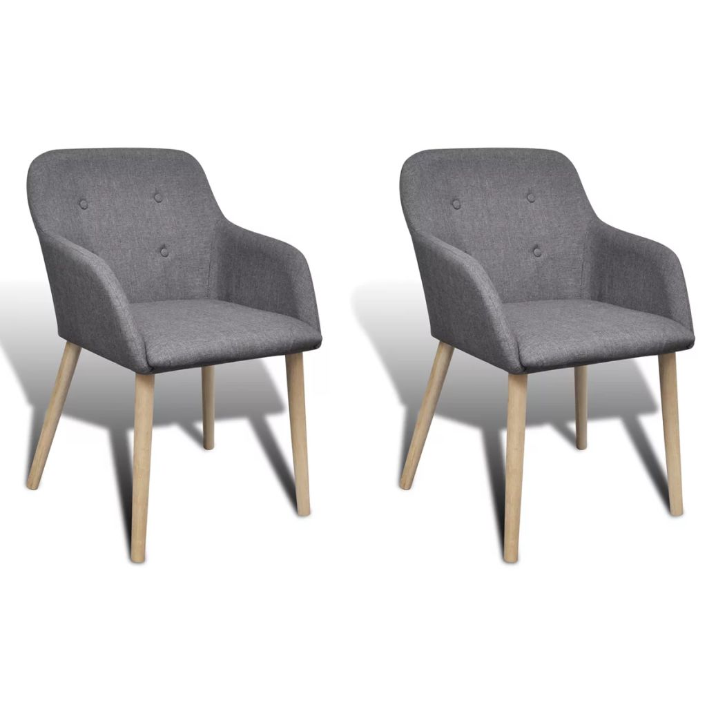 Dining Chairs 2 pcs with Oak Frame Fabric