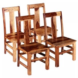 Dining Chairs 4 pcs Solid Sheesham Wood