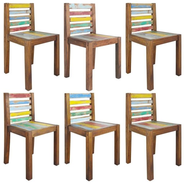 Dining Chairs 6 pcs Solid Reclaimed Boat Wood 45x45x85 cm