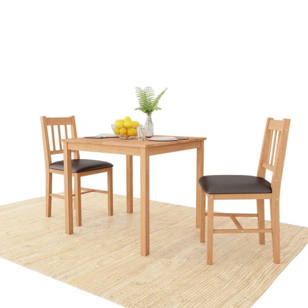 Dining Room Set 3 Pieces Solid Oak